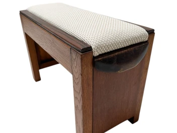 Art Deco Modernist Stool with De Ploeg fabric, 1920s